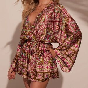 Vici Jayden Printed Satin Romper size